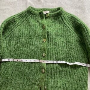 Sezane Forest Green Button-Up Cardigan